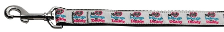 My Heart Belongs to Daddy Nylon Dog Leash 3/8 inch wide 6ft Long